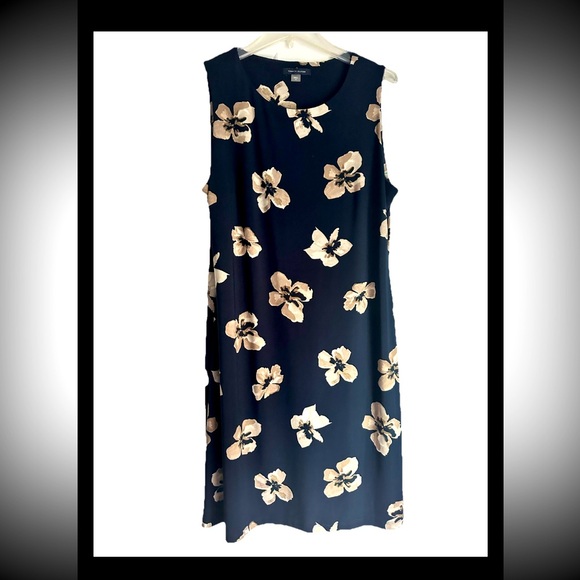 TOMMY HILFIGER Women’s Black Floral Sleeveless Dress Sz 12 - Picture 1 of 4